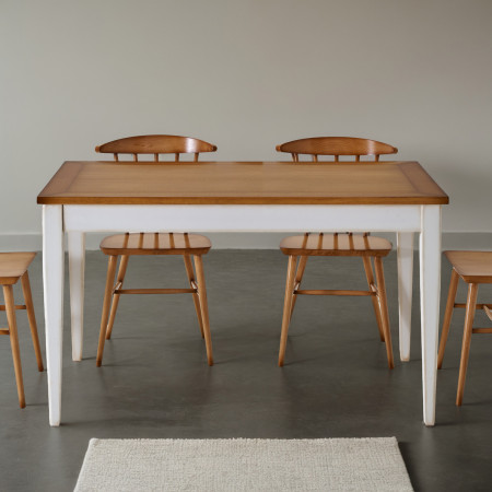 Tavolo rettangolare 140x85 allungabile a 220x85, dettaglio del piano