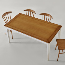 Tavolo rettangolare 180x85 allungabile, dettaglio piano noce
