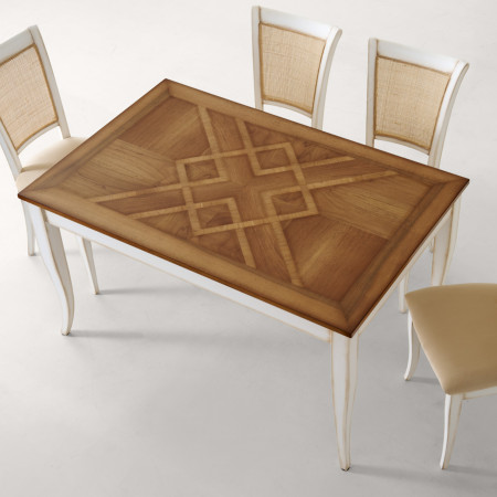 Tavolo con piano intarsio formichi, dettaglio intarsio