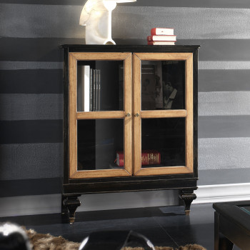 Vetrina bassa con 2 porte, vetri trasparenti