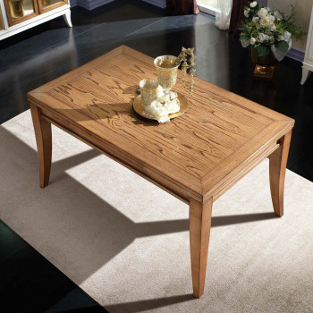 Tavolo rettangolare in frassino, dettaglio del piano