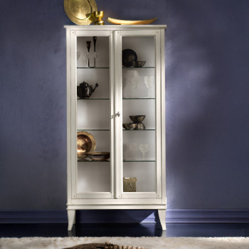 Vetrina contemporanea schienale frassino dettagli vetro