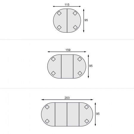 Tavolo ovalino intarsiato venezia 115/203x95