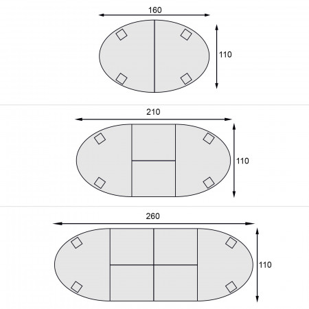 Tavolo ovale intarsio mirto 160/260x110