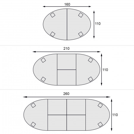 Diagramma del Tavolo ovale allungabile con intarsio floreale