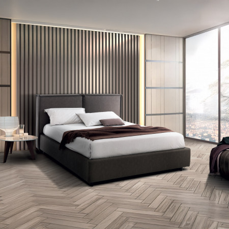 Letto imbottito con contenitore Rock