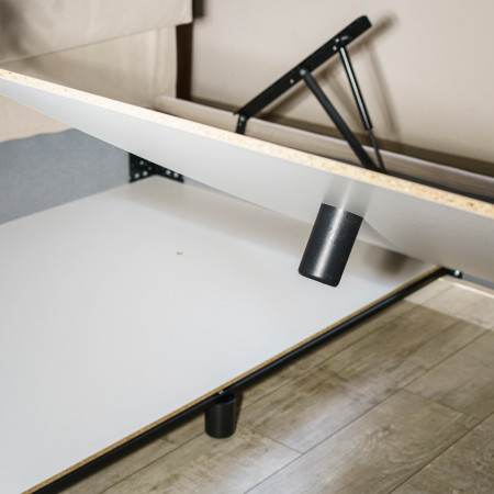 Letto imbottito con contenitore Rock