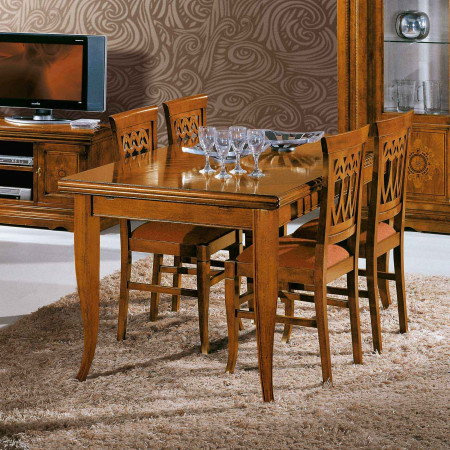 Tavolo rettangolare intarsio Bassano allungabile in legno