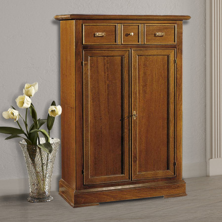 Vertico multiuso in legno massello con fiore