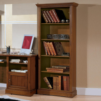 Libreria a giorno con 4 ripiani, dettaglio legno noce