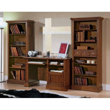 Libreria in legno 1 cassetto con libri e accessori