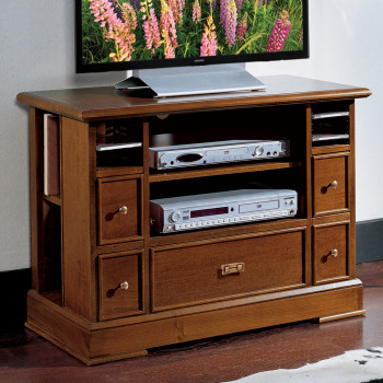 Porta Tv Stereo in legno con cassetti e vani