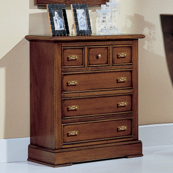 Comò semplice a 4 cassetti, dettaglio frontale