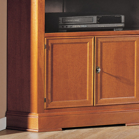 Porta Tv angolo in legno noce tanganica dettagli porte