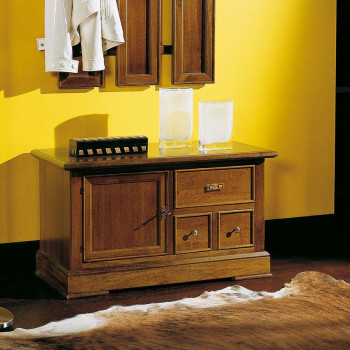 Cassapanca 1 anta 2 cassetti in legno noce