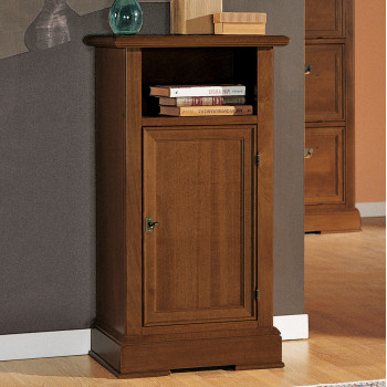 Portatelefono 1 anta in legno noce con vano superiore