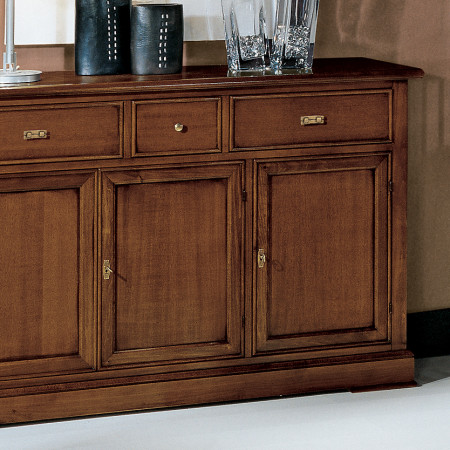 Credenza semplice 3 ante 3 cassetti in legno