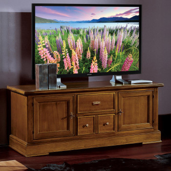 Cassapanca semplice con ante e cassetti in legno