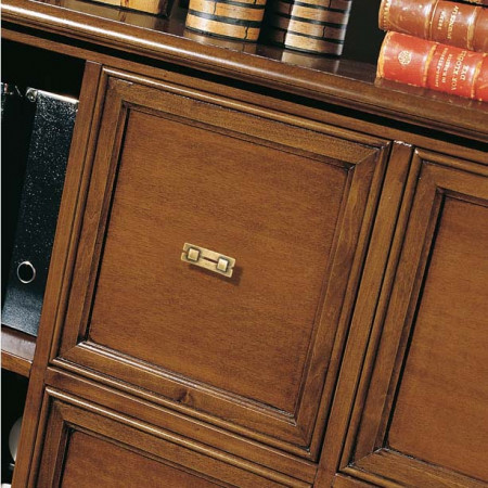 Dettaglio cassetto libreria 12 vani 4 cassetti in legno