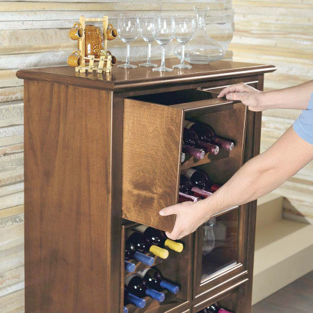 Libreria 8 vani a giorno, dettaglio vano porta vino