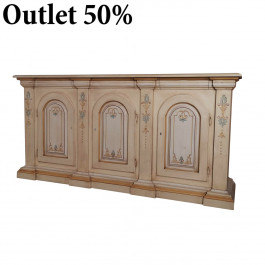 Credenza con archi 3 ante e decori fiorentini Credenza in legno con decori fiorentini e archi