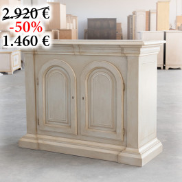 Credenza con archi 2 ante 2 cassetti finitura toscana grigio e avorio