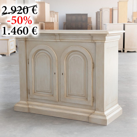 Credenza con archi 2 ante grigio e avorio