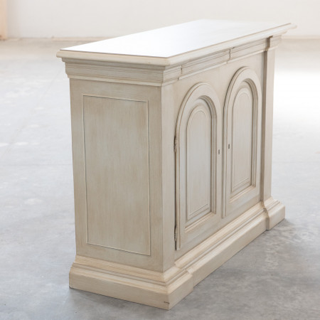 Credenza con archi 2 ante 2 cassetti finitura toscana grigio e avorio