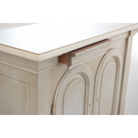 Credenza con archi 2 ante 2 cassetti vista laterale