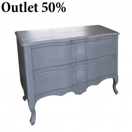 Comoncino sagomato 2 cassetti in carta da zucchero, dettagli bianchi