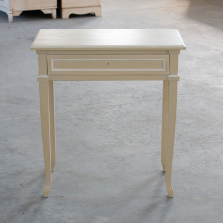 Consolle 1 cassetto crema, dettaglio gambe curve