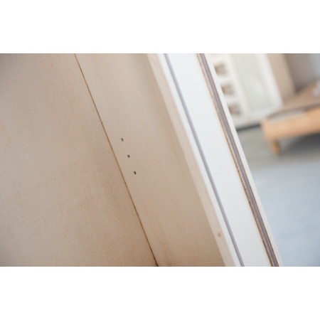 Interno Libreria 2 cassetti, dettaglio struttura legno
