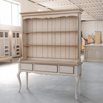 Consolle con piattaia avorio con dettagli nocciola