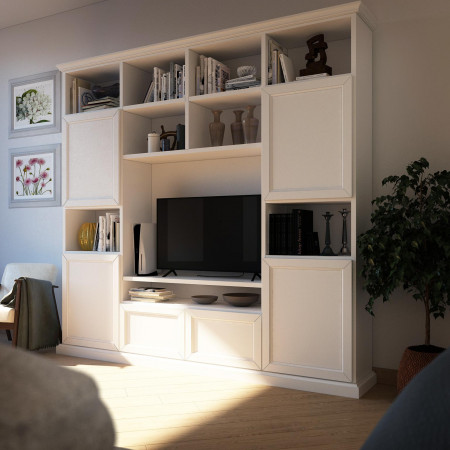 Mobile in legno neoclassico su misura con vano TV