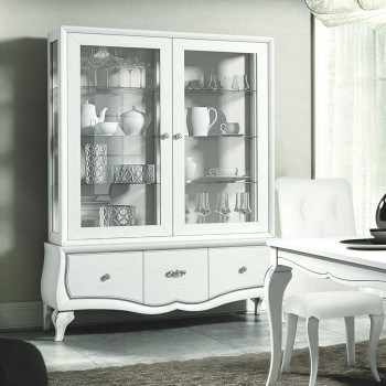 Vetrina 2 ante 3 cassetti lisci, vista dettagliata