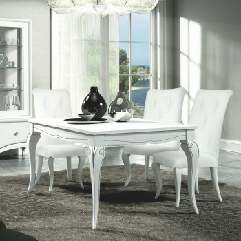 Tavolo quadrato allungabile 110x110 con gambe sagomate