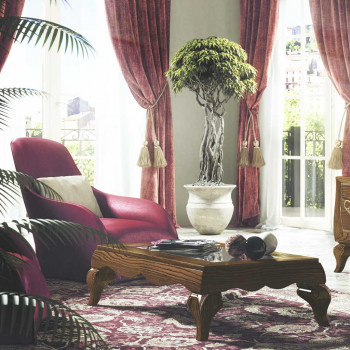 Tavolino rettangolare sagomato in soggiorno elegante