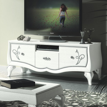 Base con 3 cassetti con decoro, vano a giorno