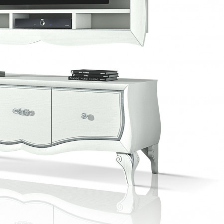Composizione porta tv e 1 base 3 cassetti, dettagli cornice