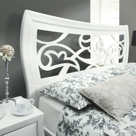 Letto sagomato testata griglia traforata floreale