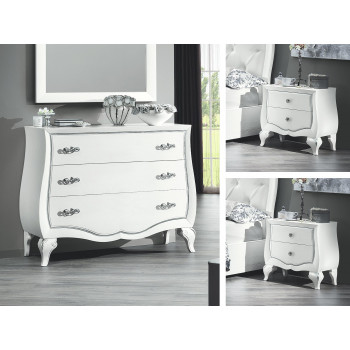 Gruppo comò con comodini in stile classico contemporaneo sagomati