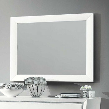 Specchiera rettangolare con profilo piatto in legno