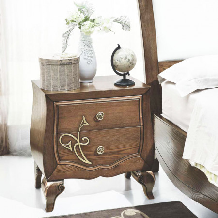 Comò in legno massello classico contemporaneo con decorazioni floreali