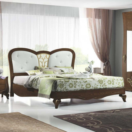 Armadio 2 ante con specchi e decori, legno di frassino