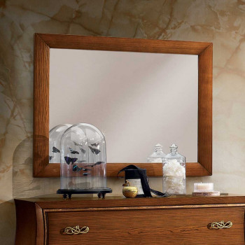 Specchiera rettangolare con cornice in legno frassino