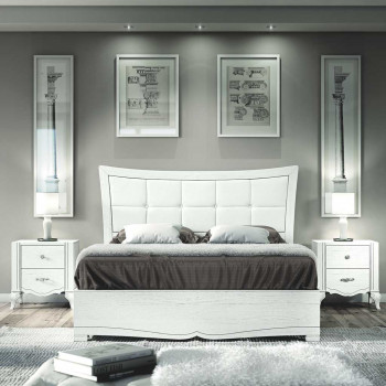 Letto sagomato imbottito con ecopelle e giroletto