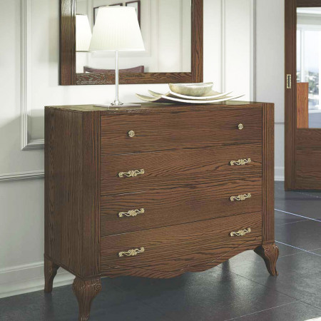 Trittico in legno con comò classico contemporaneo