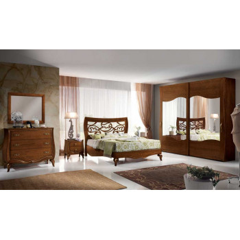 Camera in frassino stile classico contemporaneo con testiera decorata