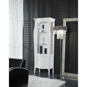 Vetrina una porta in legno con vetro curvo ambientata