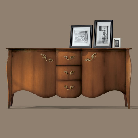 Credenza sagomata con maniglie 700, dettaglio frontale tripla sagoma